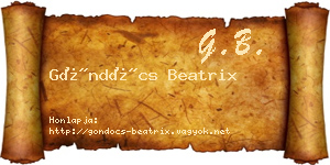 Göndöcs Beatrix névjegykártya